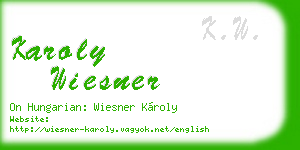 karoly wiesner business card