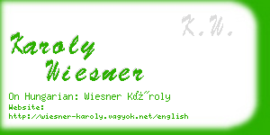 karoly wiesner business card